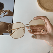 Large square metal frame sunglasses, view 2 - MRSLM