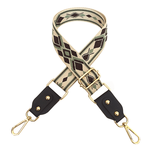 adjustable jacquard bag strap with leather, view 12 - MRSLM