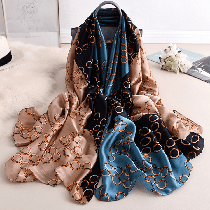 Fashionable Women'S Simple Printed Thin Silk Scarf - MRSLM