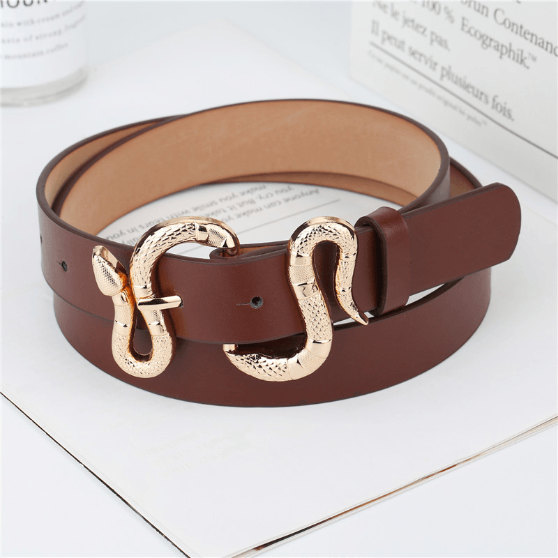 snake buckle PU belt, view 5 - MRSLM