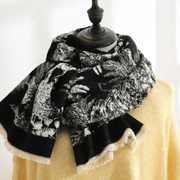 Imitation cashmere floral scarf, view 3 - MRSLM