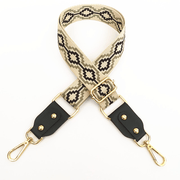adjustable jacquard bag strap with leather, view 6 - MRSLM