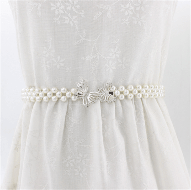 women's rhinestone pearl waist chain, view 6 - MRSLM