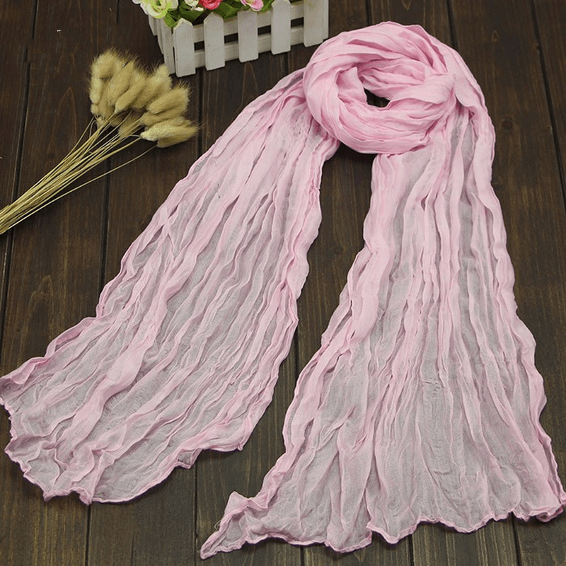Plain candy color fold scarf, view 4 - MRSLM