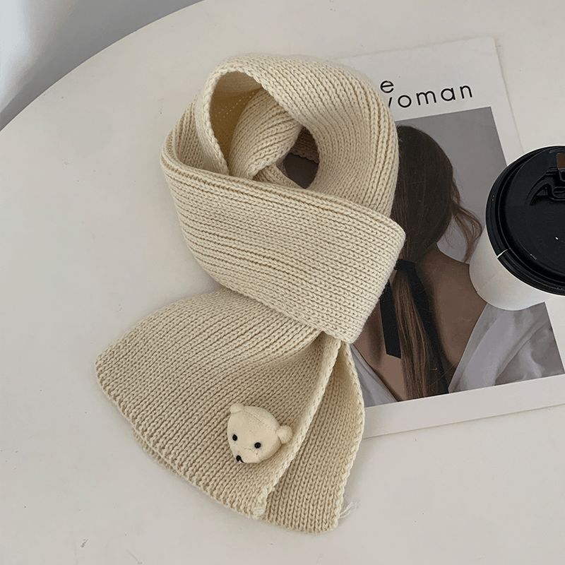 Knitted plain scarf, view 6 - MRSLM