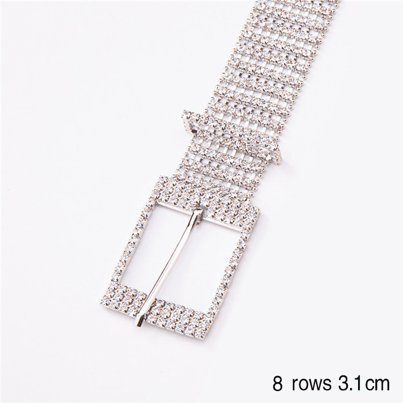 womens shiny alloy rhinestone belt, view 7 - MRSLM
