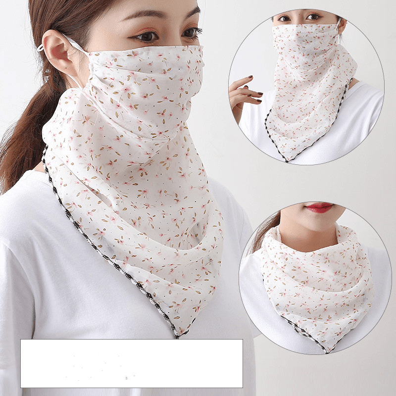 Fashion Printing Women'S Enlarged Neck Mask, Driving Sunshade and Sunscreen Mask - MRSLM