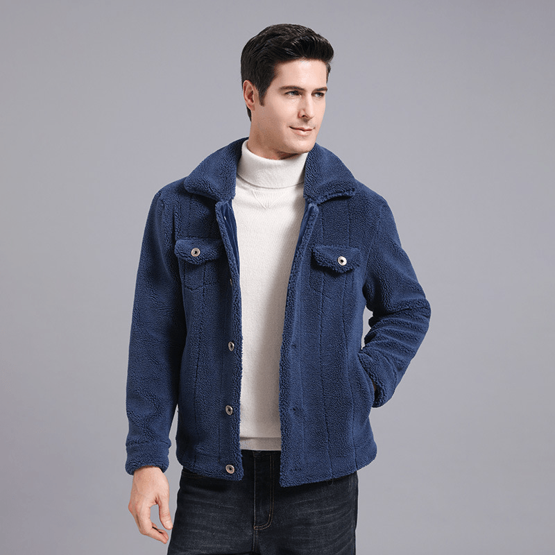 men's grain fleece multi-pocket jacket, view 3 - MRSLM
