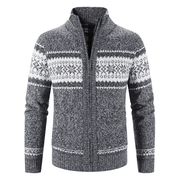 Men'S Color Block Christmas Snowflake Jacket - MRSLM