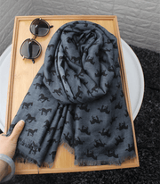 fringed ethnic cotton linen scarf, view 2 - MRSLM