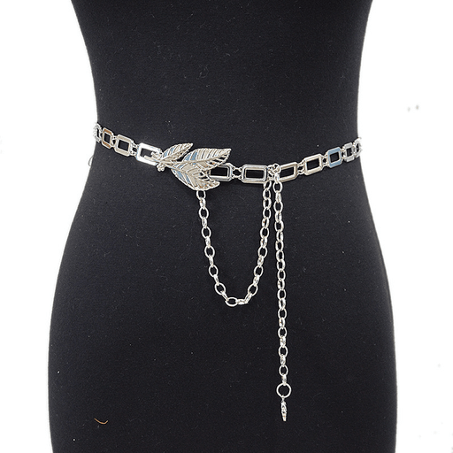 Women's metal leaf waist chain, view 6 - MRSLM