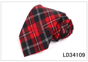 plaid polyester silk necktie, view 7 - MRSLM