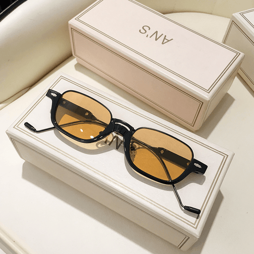 Half-frame oval sunglasses with chain - MRSLM