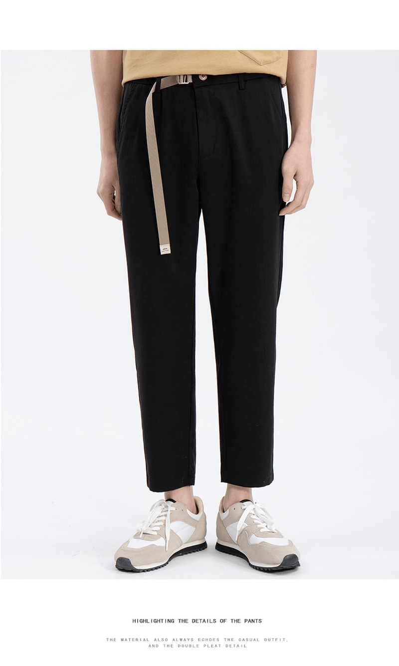 men's slim straight cropped trousers, view 5 - MRSLM