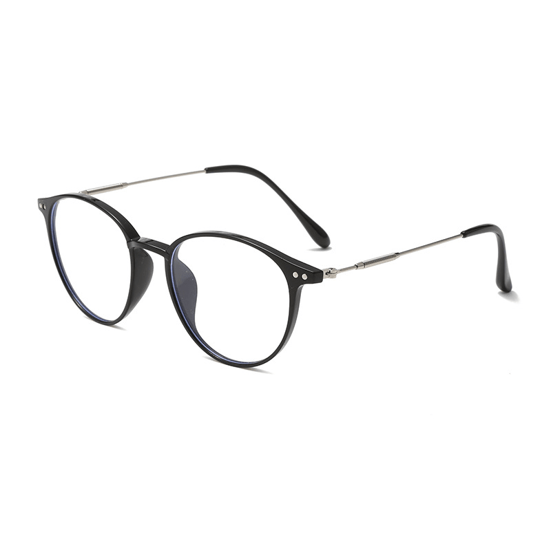 retro metal round anti blue light glasses, view 4 - MRSLM