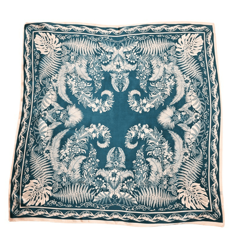 women's small square floral scarf, view 3 - MRSLM