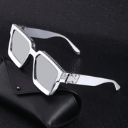 diamond-studded big square sunglasses, view 6 - MRSLM