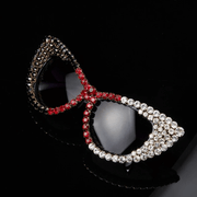 women's purple cat-eye rhinestone sunglasses, view 2 - MRSLM