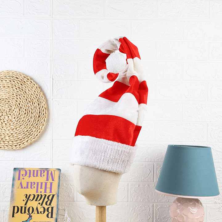 Red White Striped Christmas Cap Hat Modeling Long Elves Christmas Cap Christmas Decor for Christmas Theme Party - MRSLM