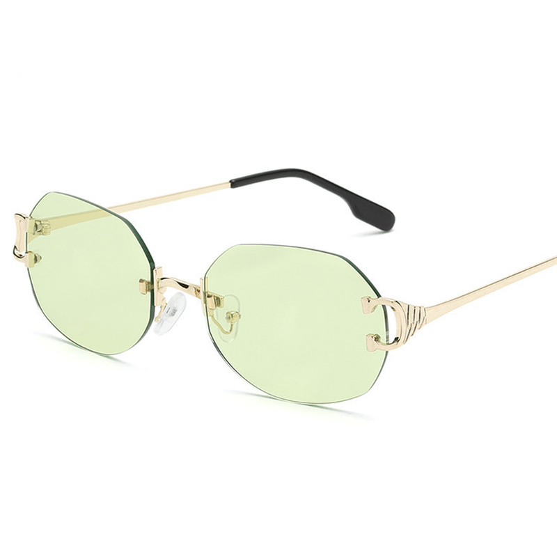 oval frameless trimmed unisex sunglasses, view 7 - MRSLM