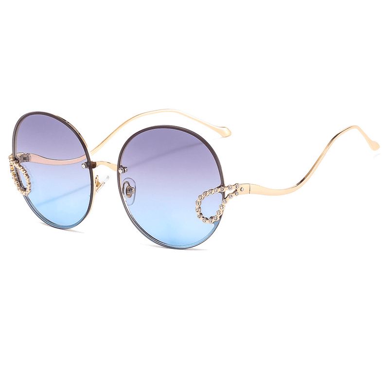 Women's retro gold-frame sunglasses, view 5 - MRSLM