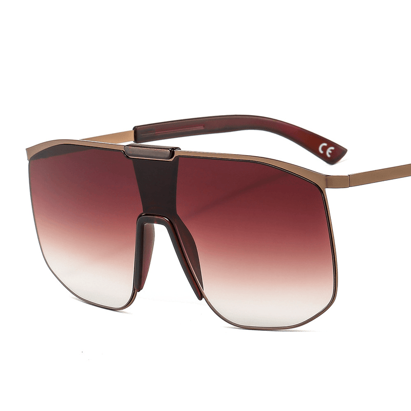 Large one-piece metal frame sunglasses, view 5 - MRSLM