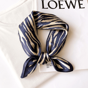 women's striped silk small square scarf, view 8 - MRSLM
