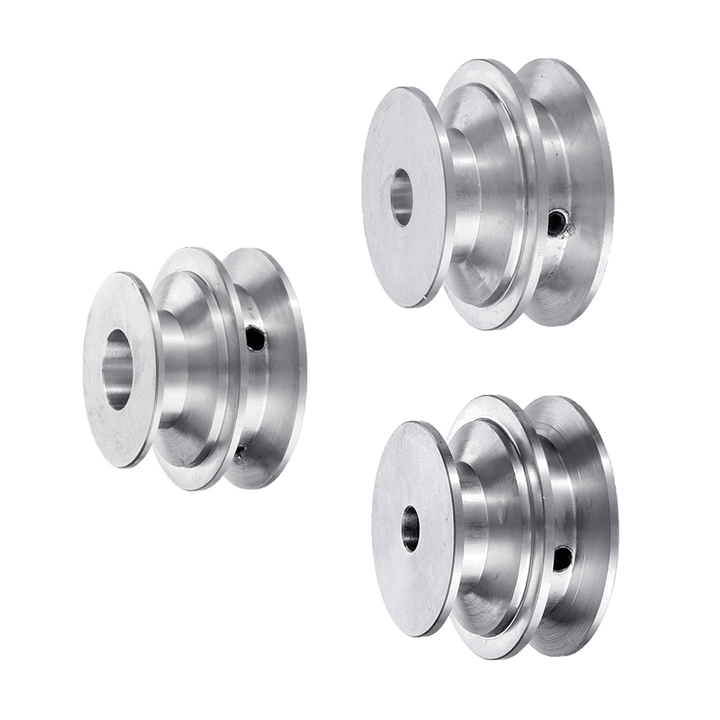 Aluminum Alloy 40&50Mm Double Groove Pulley 8-20MM Fixed Bore V-Shape Pulley Wheel for 10MM Belt - MRSLM