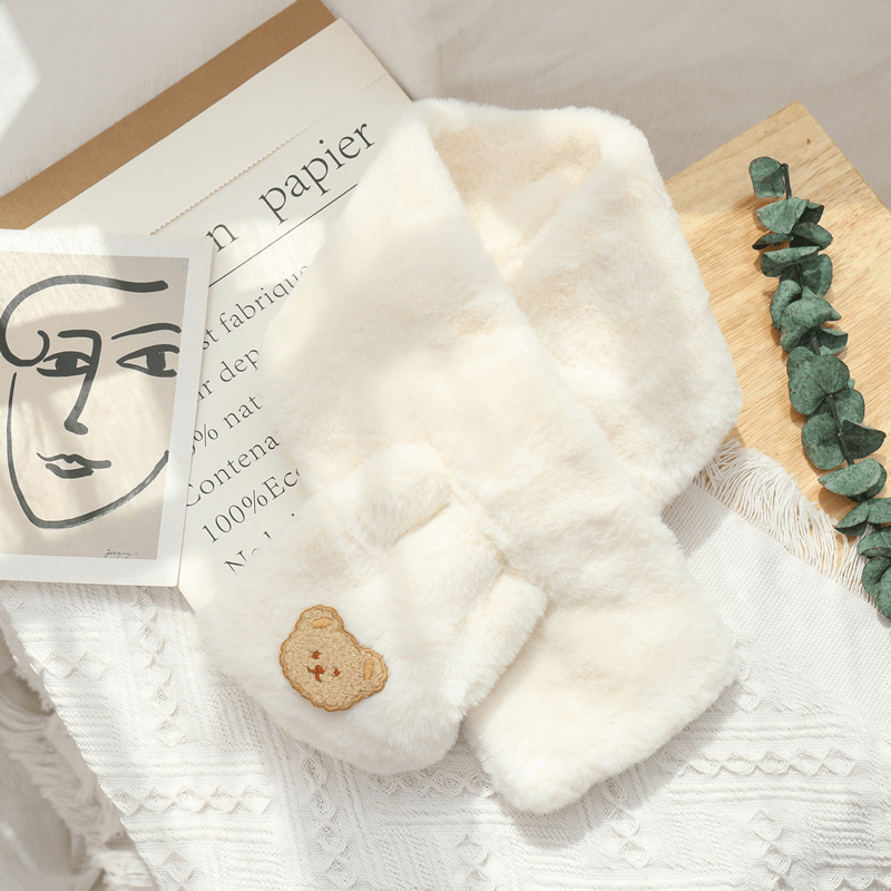 plush bear scarf, view 13 - MRSLM