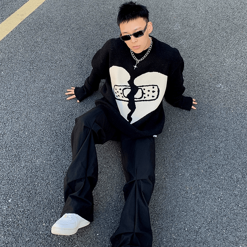 Japanese Lazy Sweater Men's Small Neckline Jacket