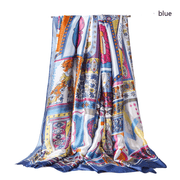 satin long scarf with letter print, view 6 - MRSLM