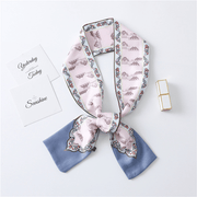 narrow long silk scarf, view 3 - MRSLM