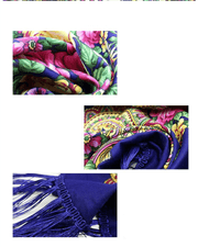 Folk style floral rayon scarf, view 9 - MRSLM