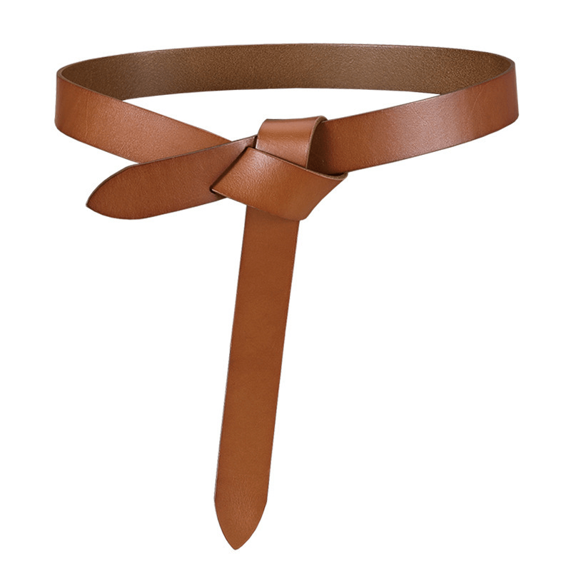 Unisex knotted cowhide leather belt, view 4 - MRSLM
