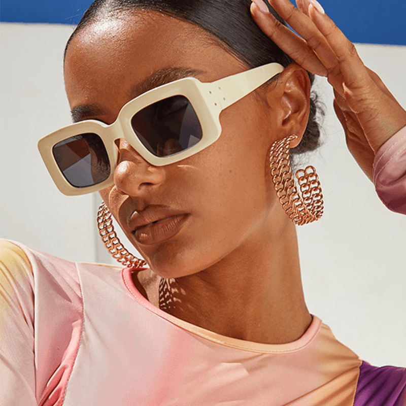 square sunglasses with metal hinges - MRSLM