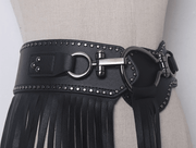 Wide black tassel fringe belt, view 2 - MRSLM