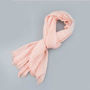 Unisex striped fringed scarf, view 7 - MRSLM