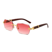 men's rimless diamond cut sunglasses, view 8 - MRSLM