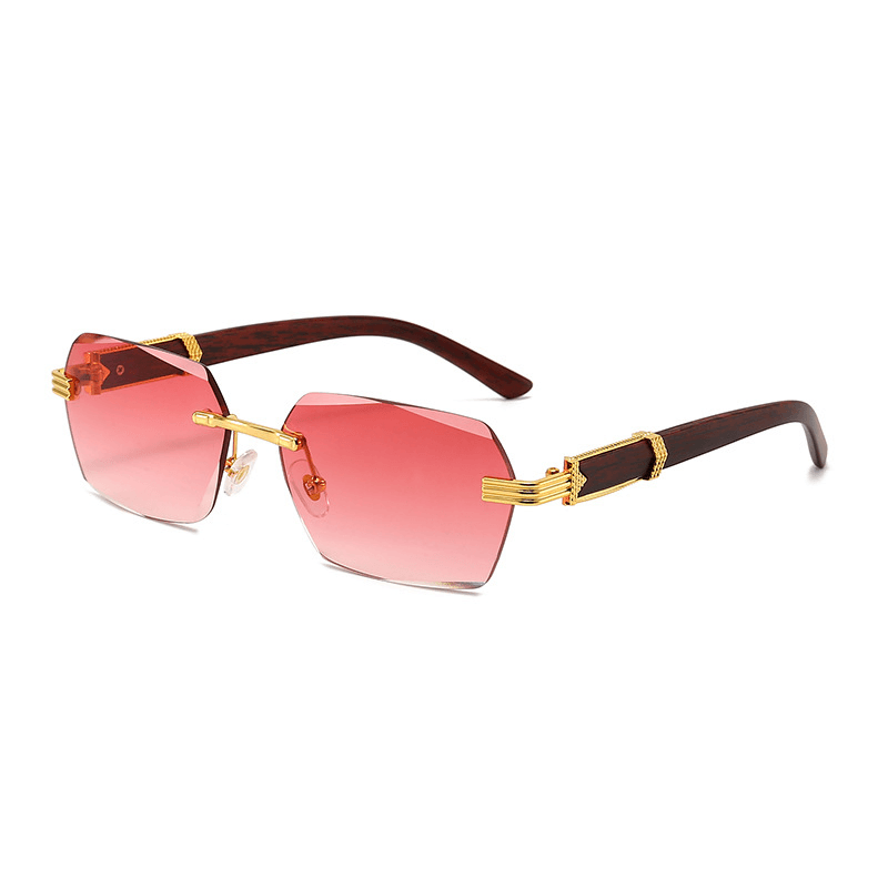 men's rimless diamond cut sunglasses, view 8 - MRSLM