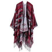 Diamond pattern tassel shawl scarf, view 4 - MRSLM
