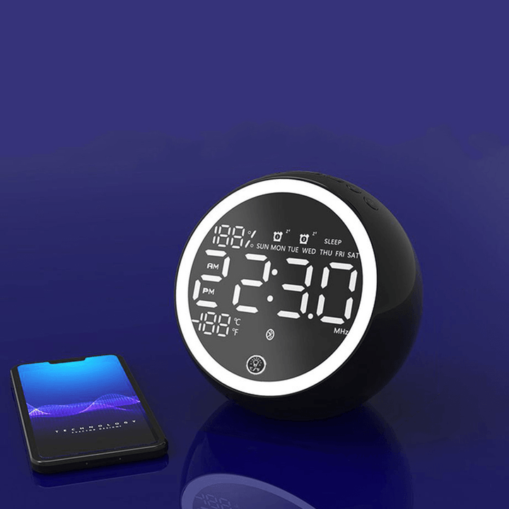 X10 Night Light Bluetooth5.0 Speaker Alarm Clock Radio Desktop Clock USB Phone Charger FM Radio - MRSLM