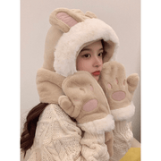 women's winter hat scarf gloves set, view 10 - MRSLM