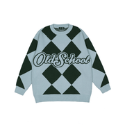 men's diamond jacquard round neck sweater, view 3 - MRSLM