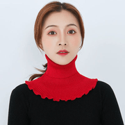 women's wool knit triangle bib neck warmer, view 2 - MRSLM
