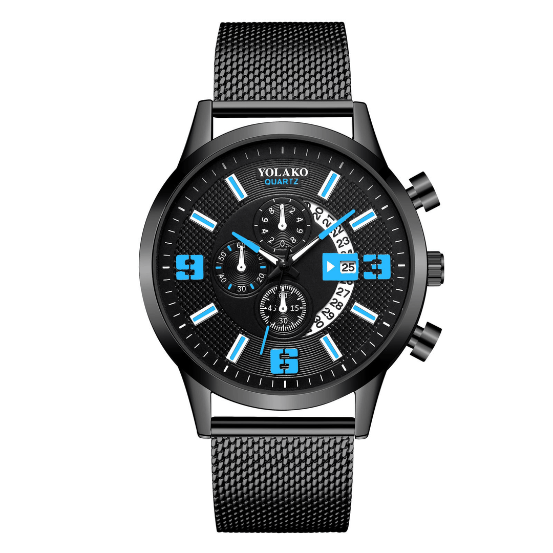 Fashion Elegant Alloy Men Business Watch Decorated Pointer Calendar Quartz Watch - MRSLM