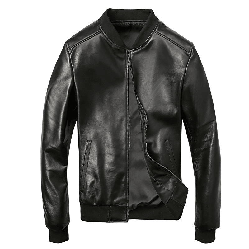 men's sheepskin stand collar jacket, view 2 - MRSLM
