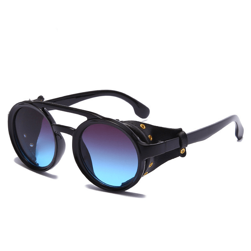 Round frame retro aviator sunglasses, view 4 - MRSLM