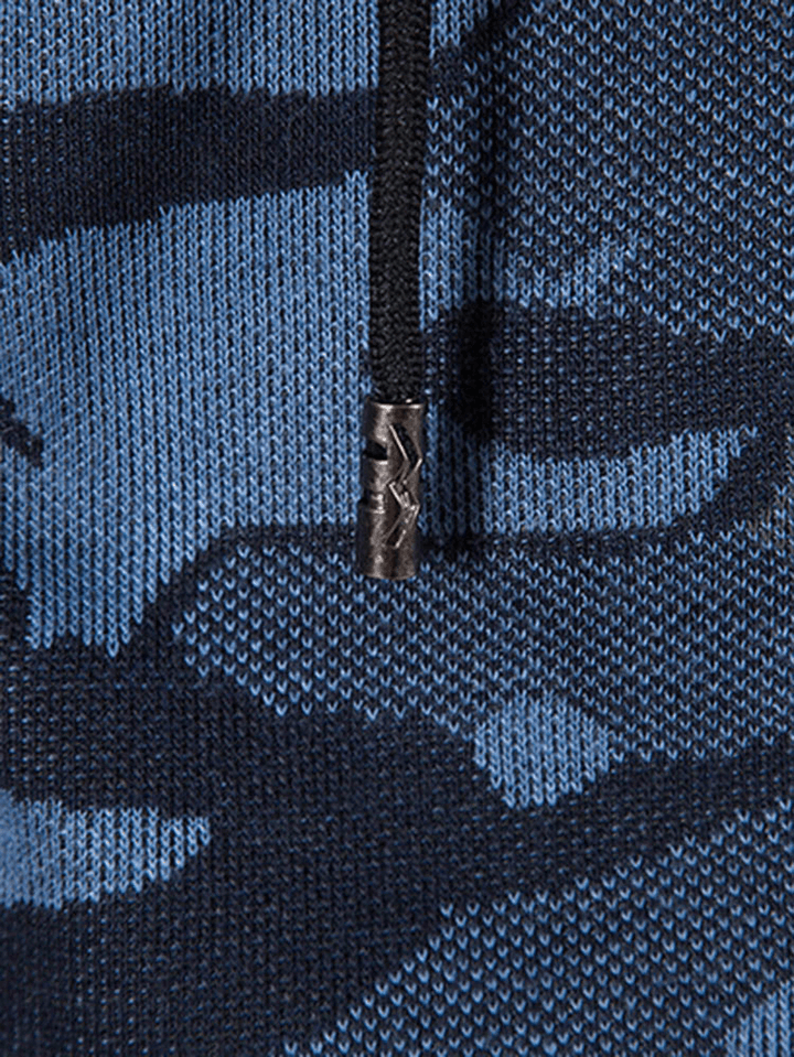 Mens Cotton Camo Printed Plush Lined Zipper Slant Pockets Jackets - MRSLM