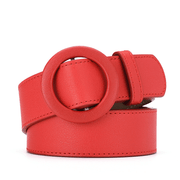 women's faux leather buckle belt, view 3 - MRSLM