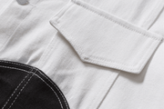 black and white stitched denim-style jacket, view 4 - MRSLM